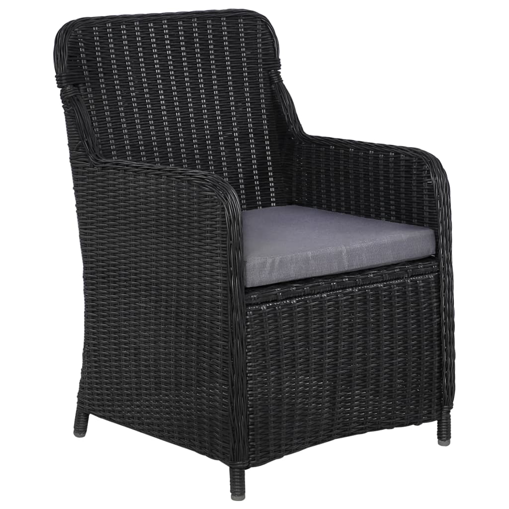 Sedie da Esterno con Cuscini 2 pz Polyrattan Nero - homemem39