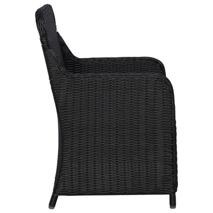 Sedie da Esterno con Cuscini 2 pz Polyrattan Nero - homemem39