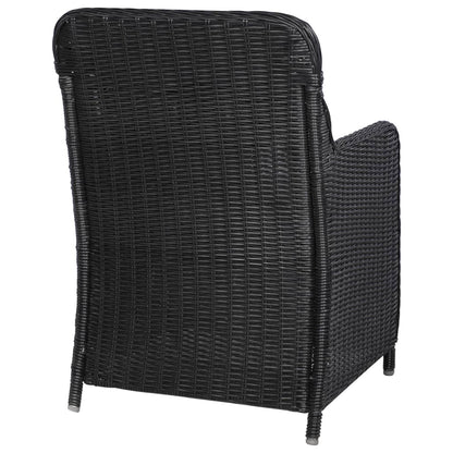 Sedie da Esterno con Cuscini 2 pz Polyrattan Nero - homemem39