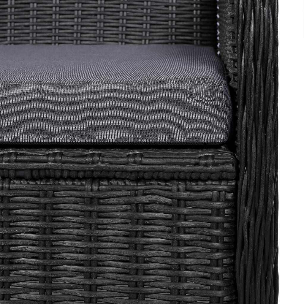 Sedie da Esterno con Cuscini 2 pz Polyrattan Nero - homemem39