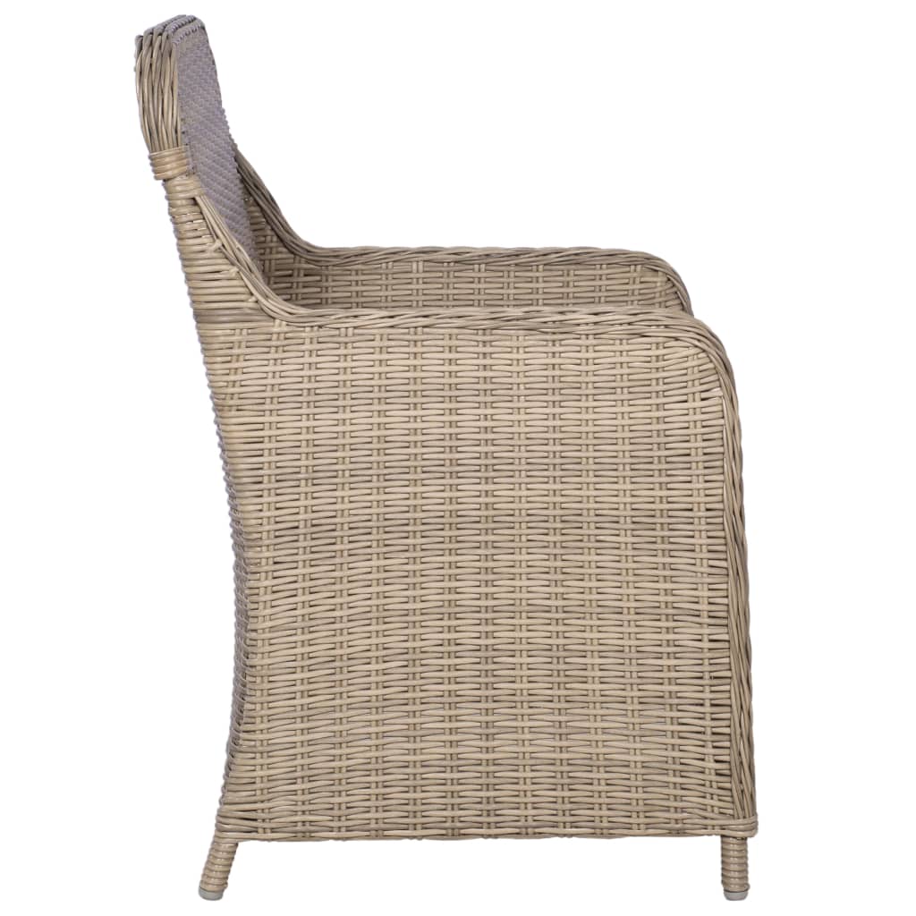 Sedie da Esterno con Cuscini 2 pz in Polyrattan Marrone - homemem39