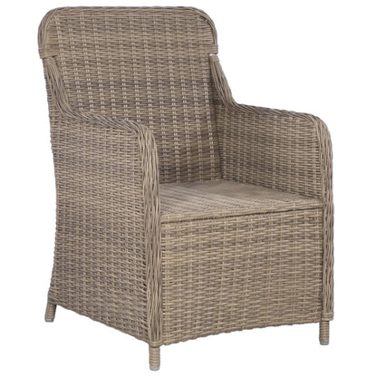 Sedie da Esterno con Cuscini 2 pz in Polyrattan Marrone - homemem39