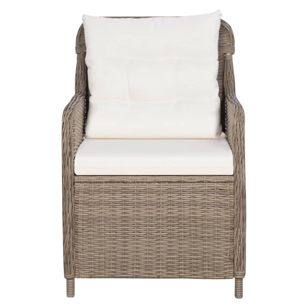 Sedie da Esterno con Cuscini 2 pz in Polyrattan Marrone - homemem39