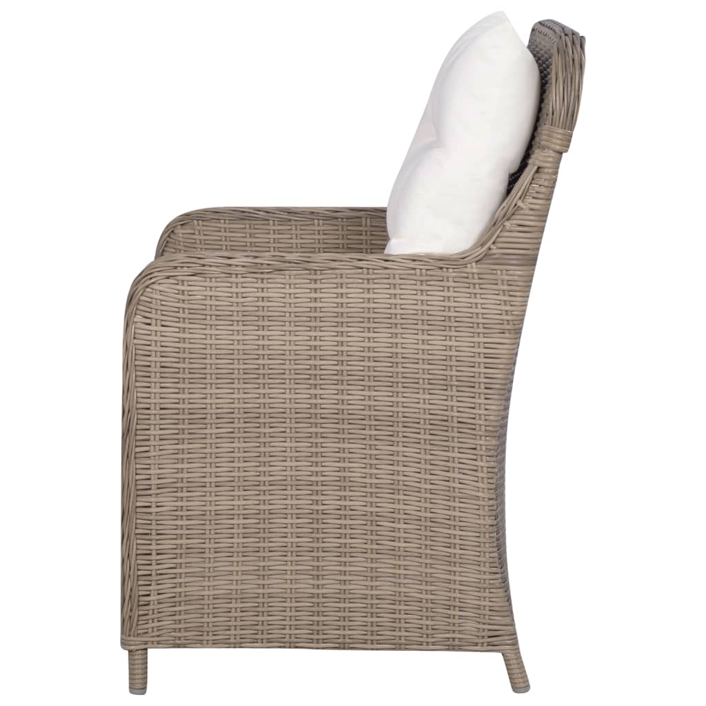 Sedie da Esterno con Cuscini 2 pz in Polyrattan Marrone - homemem39