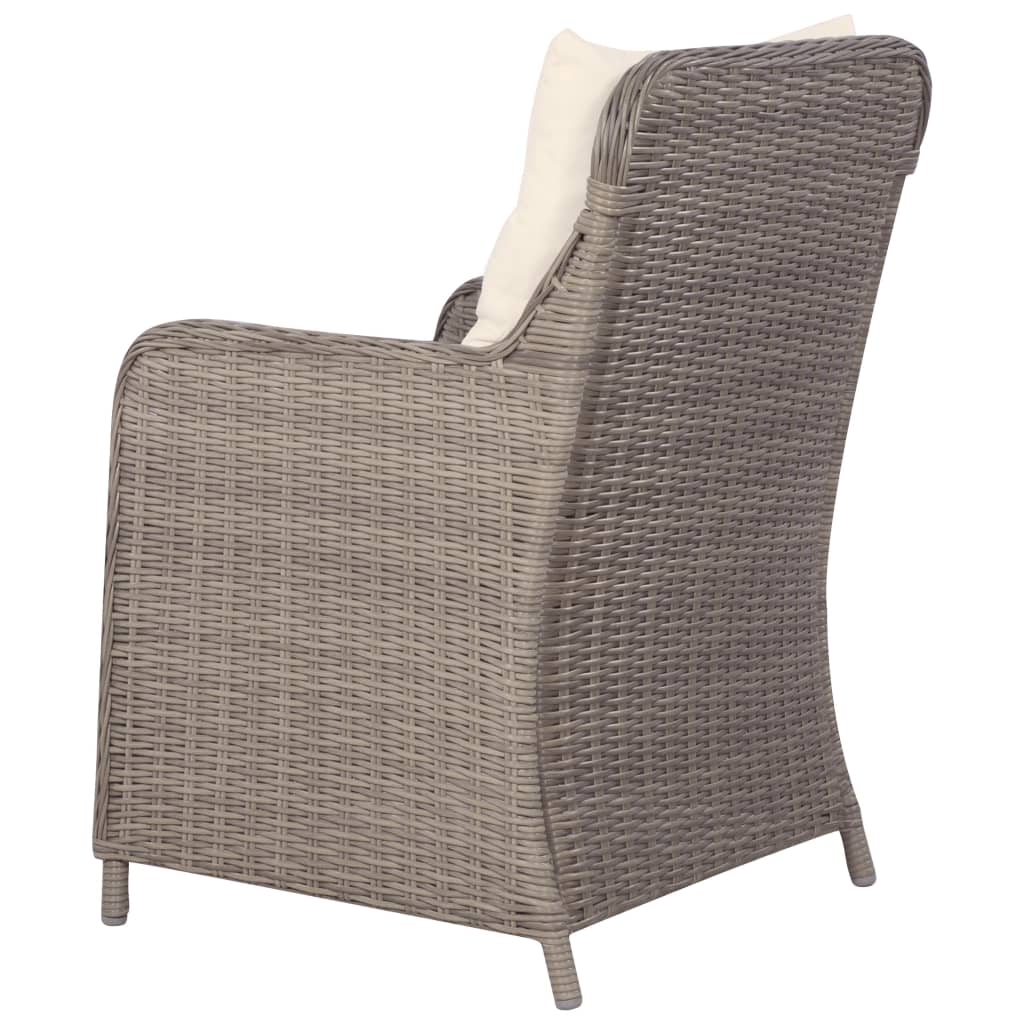 Sedie da Esterno con Cuscini 2 pz in Polyrattan Marrone - homemem39