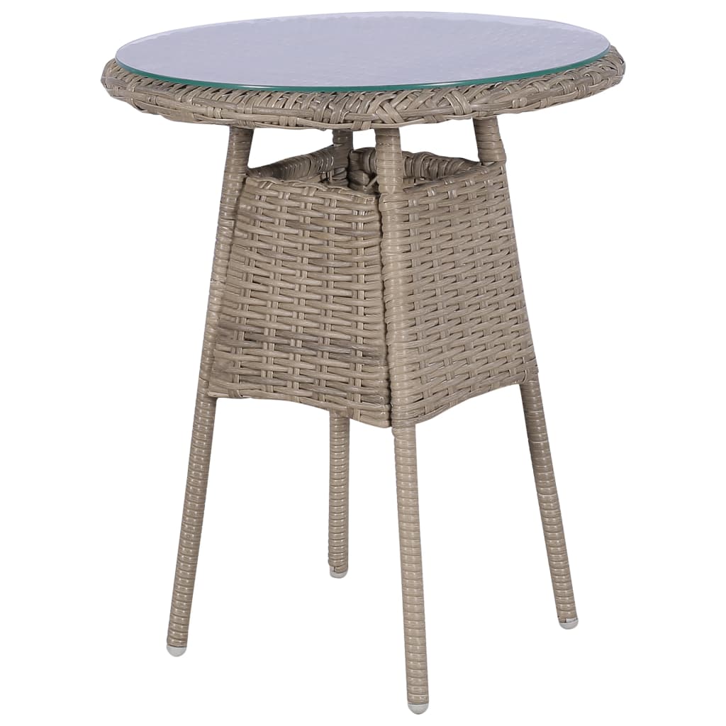 Set da Bistro 3 pz con Cuscini in Polyrattan Marrone - homemem39