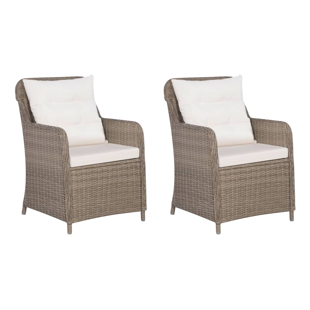 Set da Bistro 3 pz con Cuscini in Polyrattan Marrone - homemem39