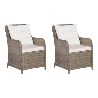 Set da Bistro 3 pz con Cuscini in Polyrattan Marrone - homemem39