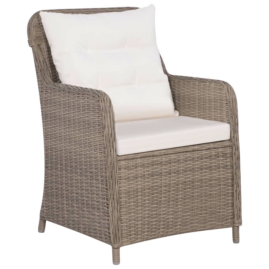 Set da Bistro 3 pz con Cuscini in Polyrattan Marrone - homemem39