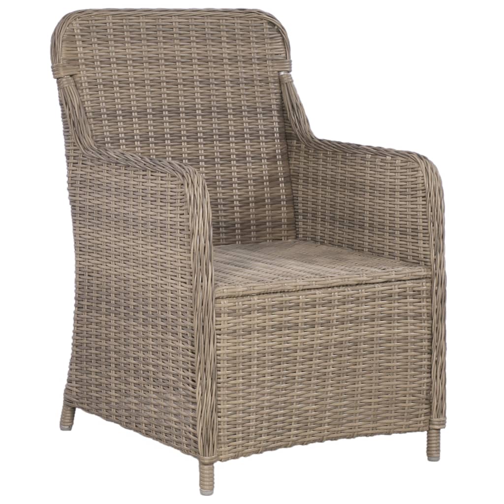 Set da Bistro 3 pz con Cuscini in Polyrattan Marrone - homemem39