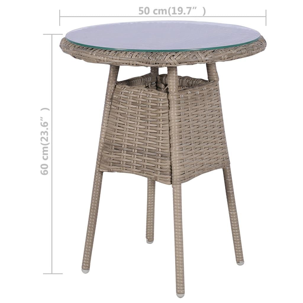 Set da Bistro 3 pz con Cuscini in Polyrattan Marrone - homemem39