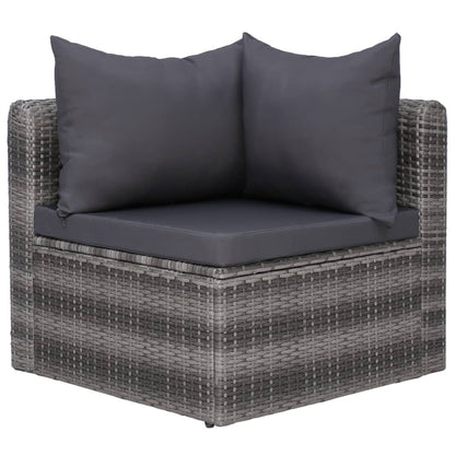 Set Divani da Giardino 8 pz con Cuscini in Polyrattan Grigio - homemem39