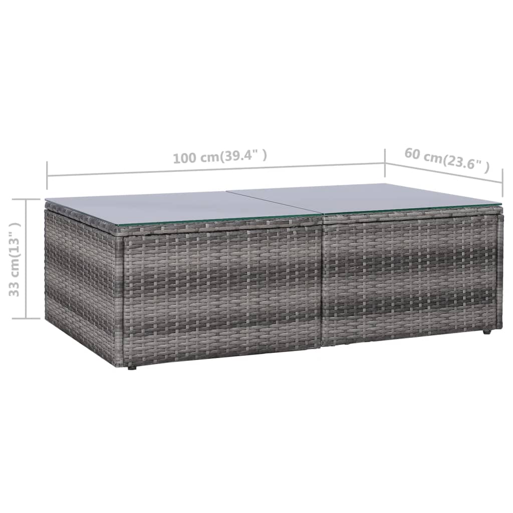 Set Divani da Giardino 8 pz con Cuscini in Polyrattan Grigio - homemem39