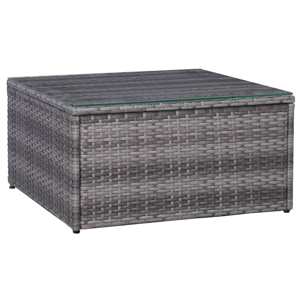 Set Divani da Giardino 5 pz con Cuscini in Polyrattan Grigio - homemem39