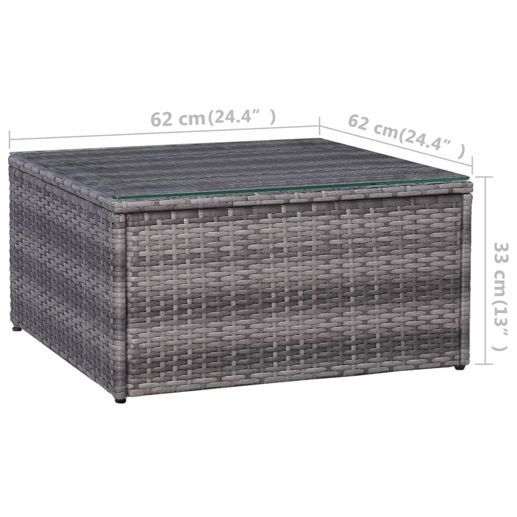 Set Divani da Giardino 5 pz con Cuscini in Polyrattan Grigio - homemem39