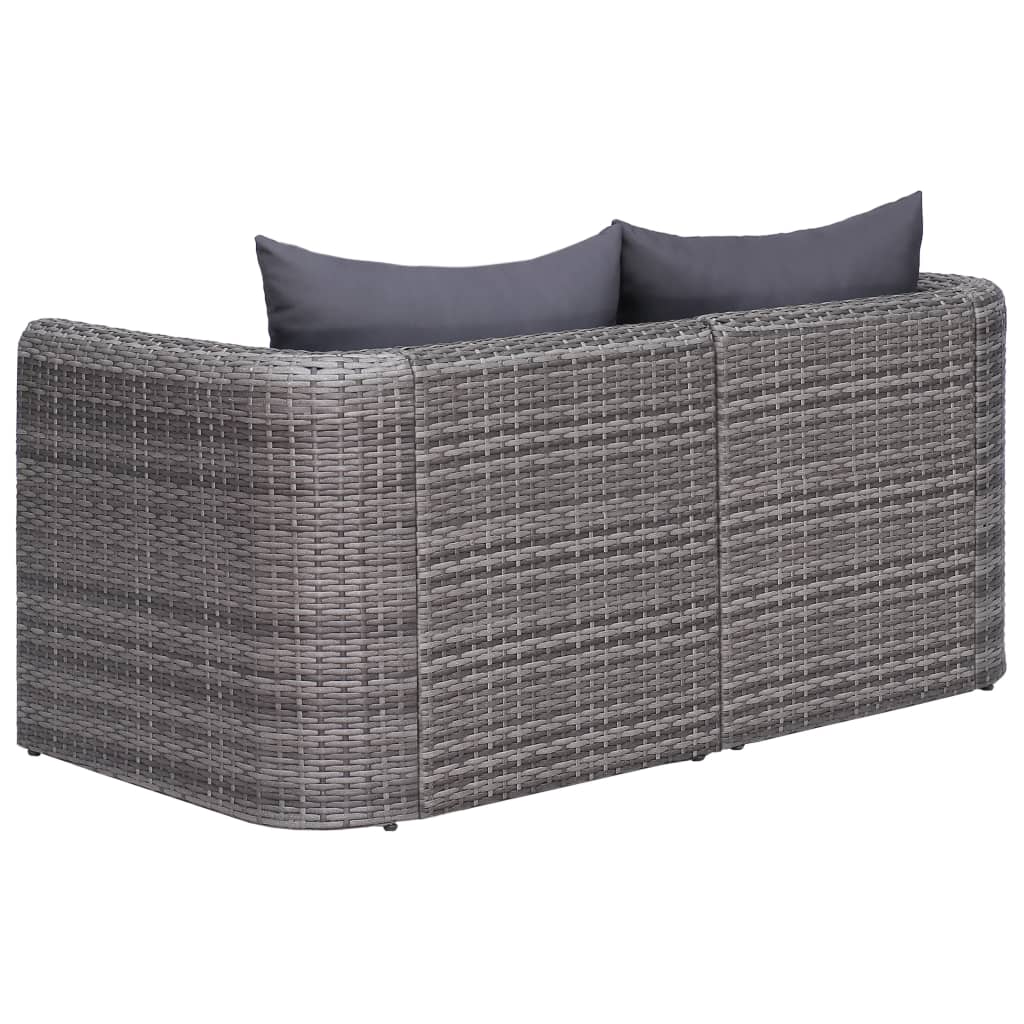 Divano Angolare da Giardino 2 pz Grigio in Polyrattan - homemem39