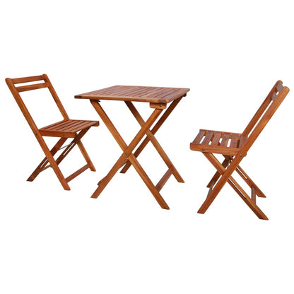 Set da Bistrot 3 pz Pieghevole in Legno Massello di Acacia - homemem39