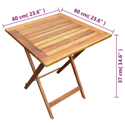 Set da Bistrot 3 pz Pieghevole in Legno Massello di Acacia - homemem39