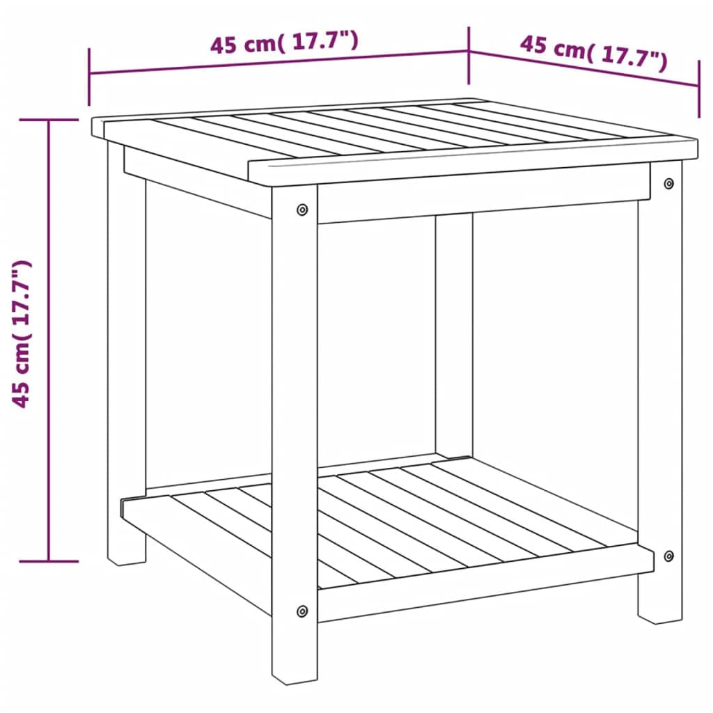 Tavolinetto in Legno Massello di Acacia 45x45x45 cm - homemem39