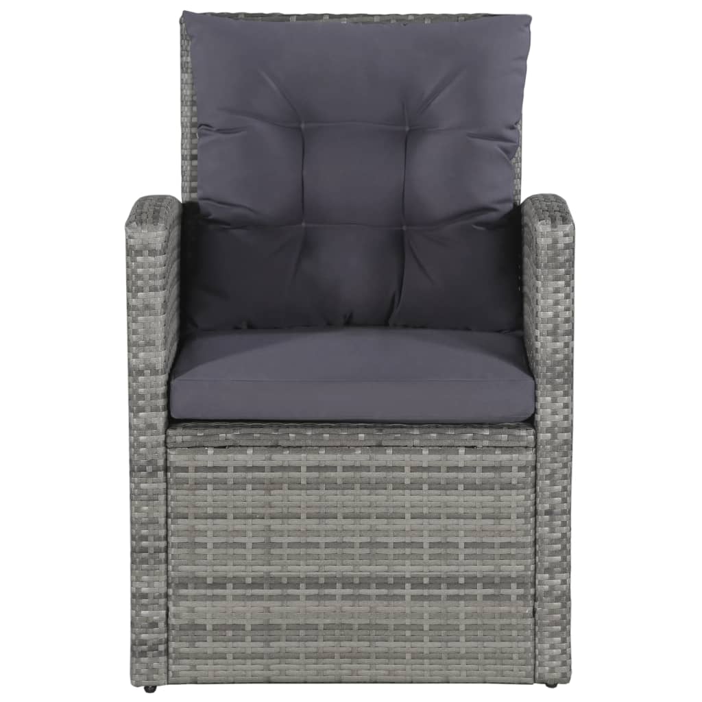 Set Divani da Giardino 6 pz con Cuscini in Polyrattan Grigio - homemem39