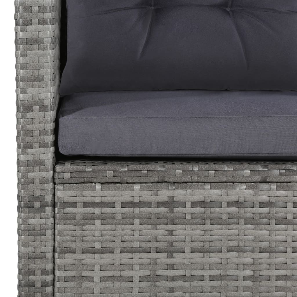 Set Divani da Giardino 6 pz con Cuscini in Polyrattan Grigio - homemem39