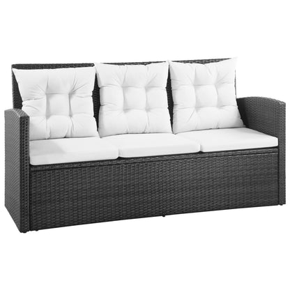 Set Divani da Giardino 5 pz con Cuscini in Polyrattan Nero - homemem39