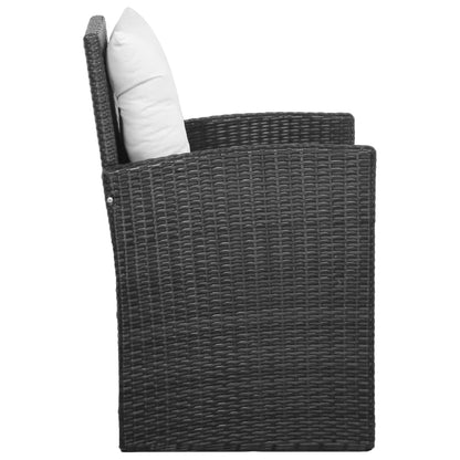 Set Divani da Giardino 5 pz con Cuscini in Polyrattan Nero - homemem39