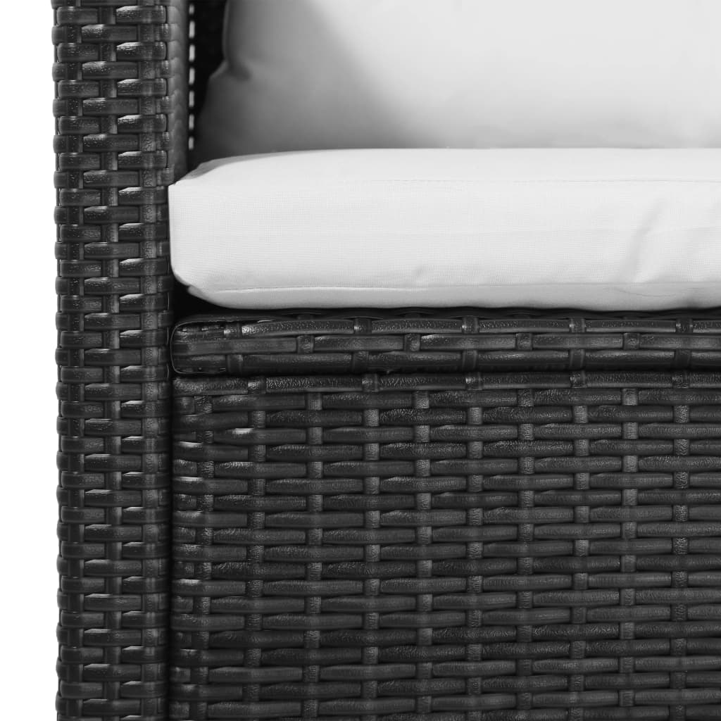 Set Divani da Giardino 5 pz con Cuscini in Polyrattan Nero - homemem39