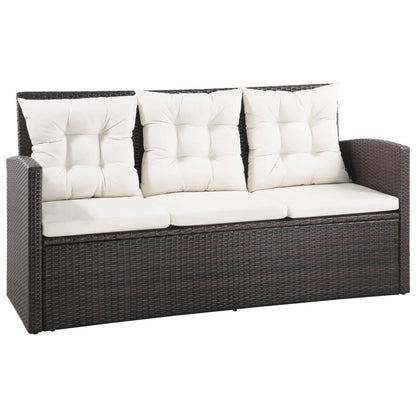 Set Divani da Giardino 5 pz con Cuscini in Polyrattan Marrone - homemem39