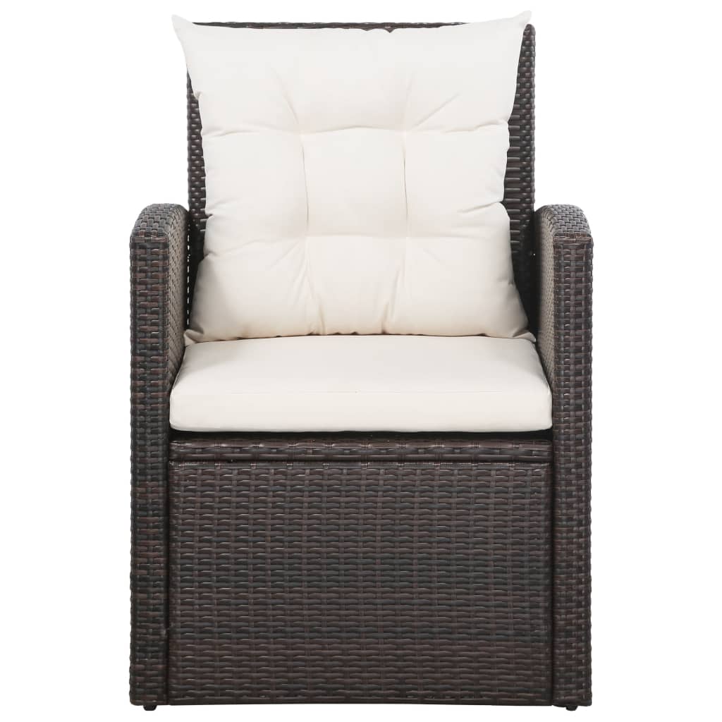 Set Divani da Giardino 5 pz con Cuscini in Polyrattan Marrone - homemem39