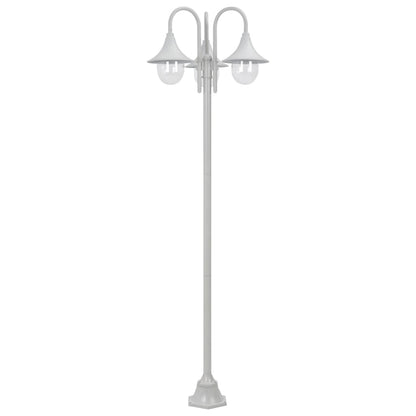 Lampione da Giardino E27 220 cm in Alluminio 3 Lampade Bianco - homemem39