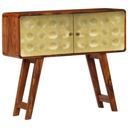 Credenza in Massello di Sheesham con Stampa Dorata 90x30x77 cm - homemem39