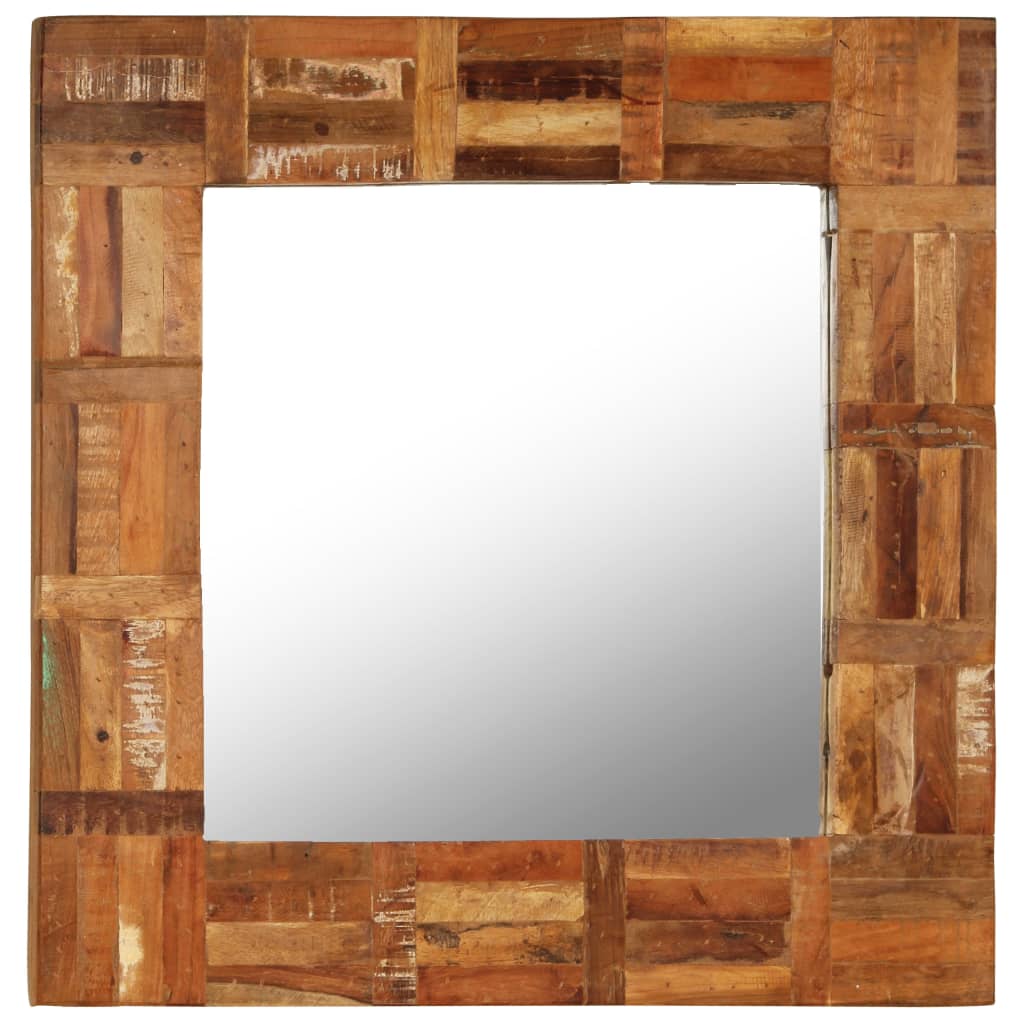 Specchio da Parete in Legno Massello di Recupero 60x60 cm - homemem39