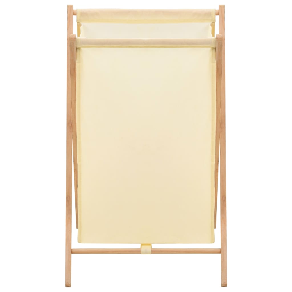 Portabiancheria in Legno di Cedro e Tessuto Beige 42x41x64 cm - homemem39