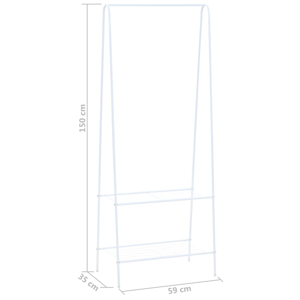 Appendiabiti 59x35x150 cm Bianco - homemem39