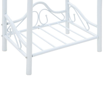 Comodini Set 2 pz Acciaio e Vetro Temperato 45x30,5x60cm Bianco - homemem39