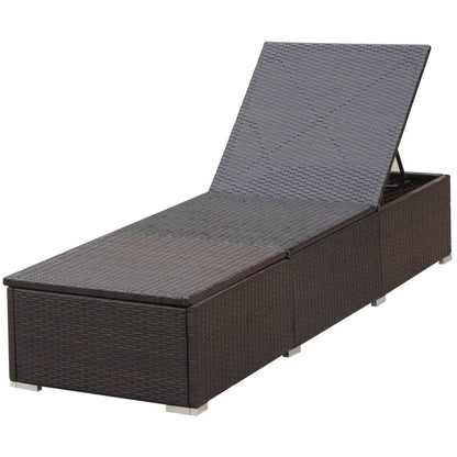 Lettino Prendisole con Cuscino in Polyrattan Marrone - homemem39