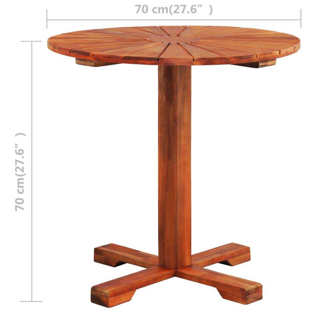 Tavolo da Bistrot 70x70 cm in Legno Massello di Acacia - homemem39