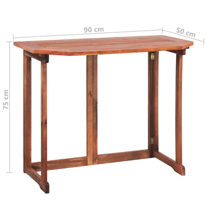 Tavolo da Bistrot 90x50x75 cm in Legno Massello di Acacia - homemem39