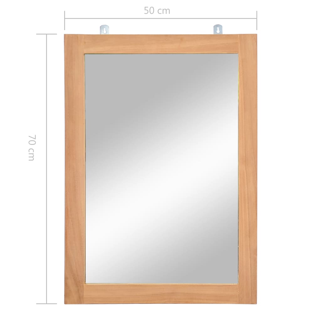 Specchio da Parete in Legno Massello di Teak 50x70 cm - homemem39