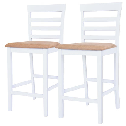 Set Tavolo e Sedie da Bar 3 pz Legno Massello Marrone e Bianco - homemem39