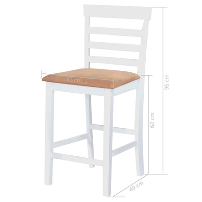 Set Tavolo e Sedie da Bar 3 pz Legno Massello Marrone e Bianco - homemem39