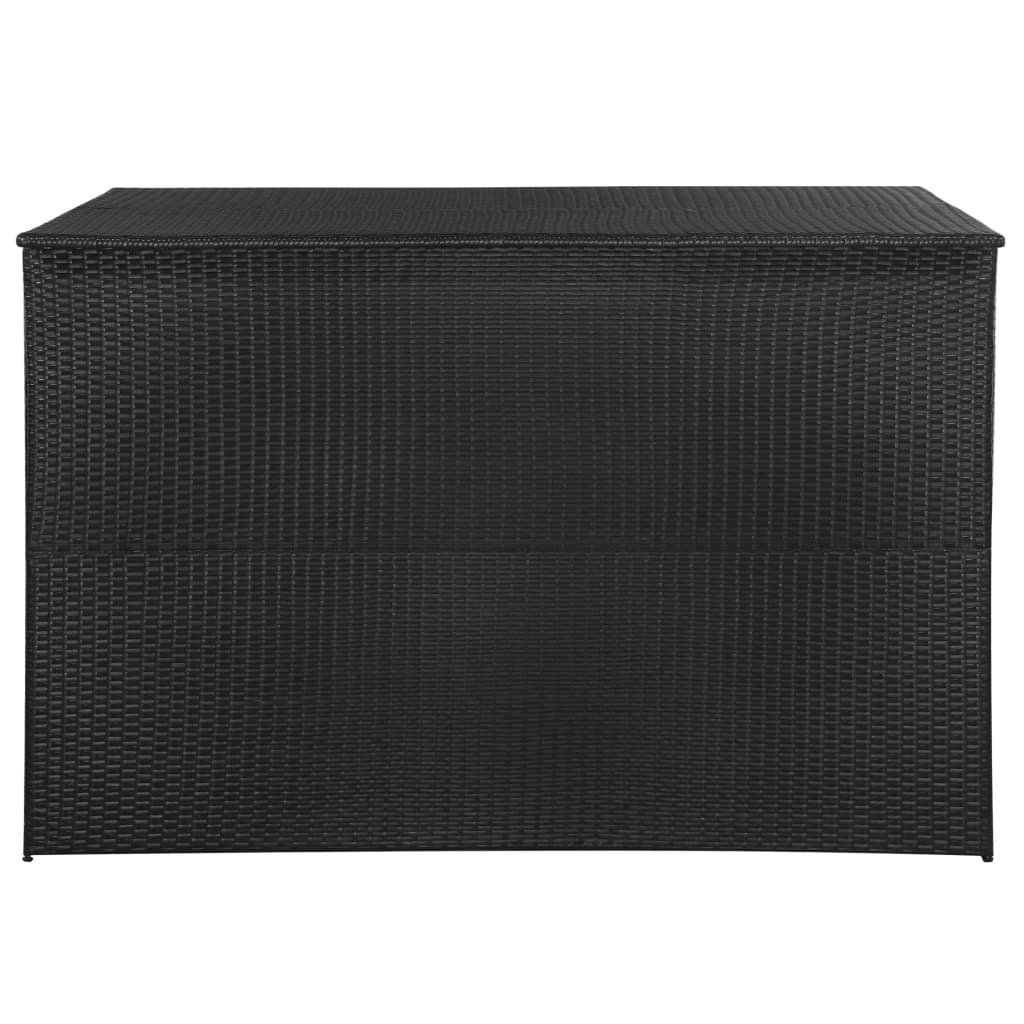 Baule da Giardino Nero 150x100x100 cm in Polyrattan - homemem39