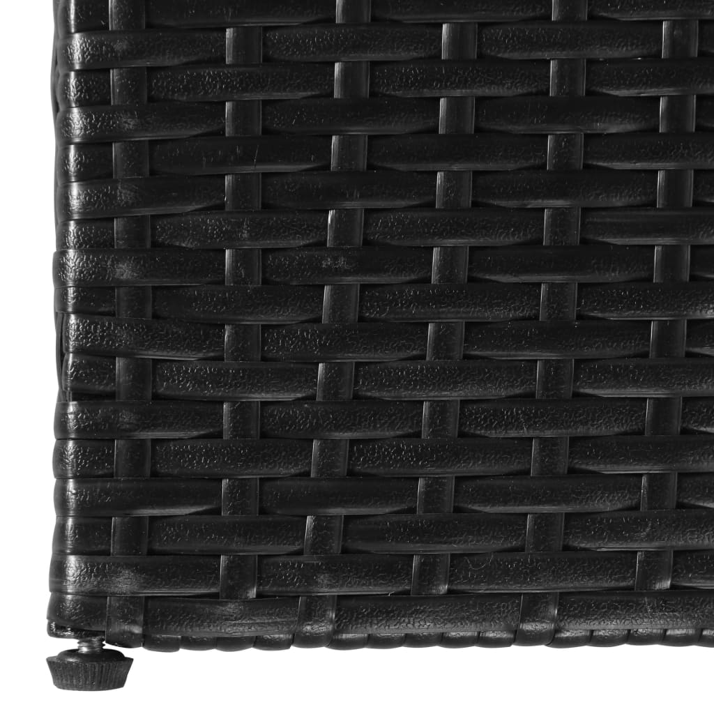 Baule da Giardino Nero 150x100x100 cm in Polyrattan - homemem39