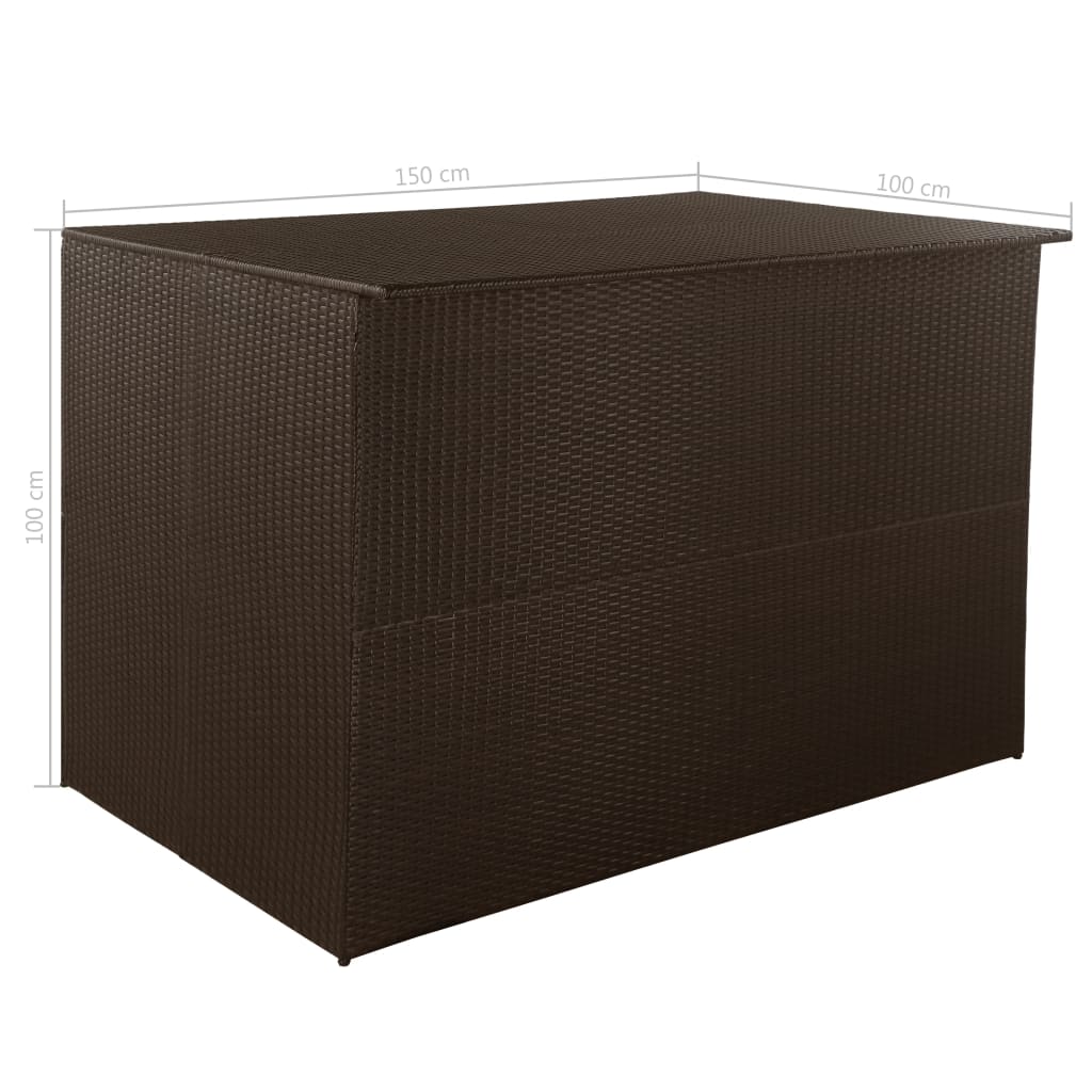 Baule da Giardino Marrone 150x100x100 cm in Polyrattan - homemem39