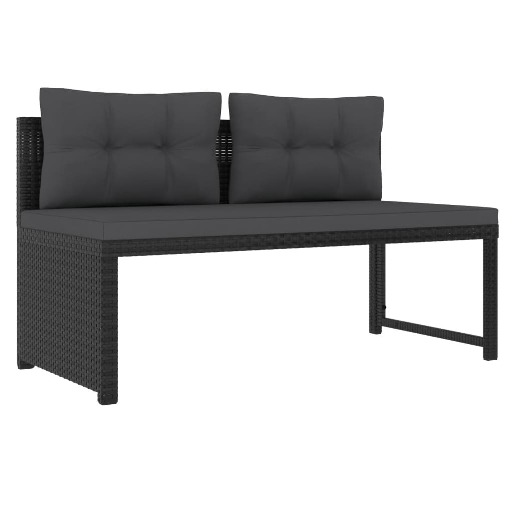 Set Divani da Giardino 4 pz in Polyrattan Nero - homemem39