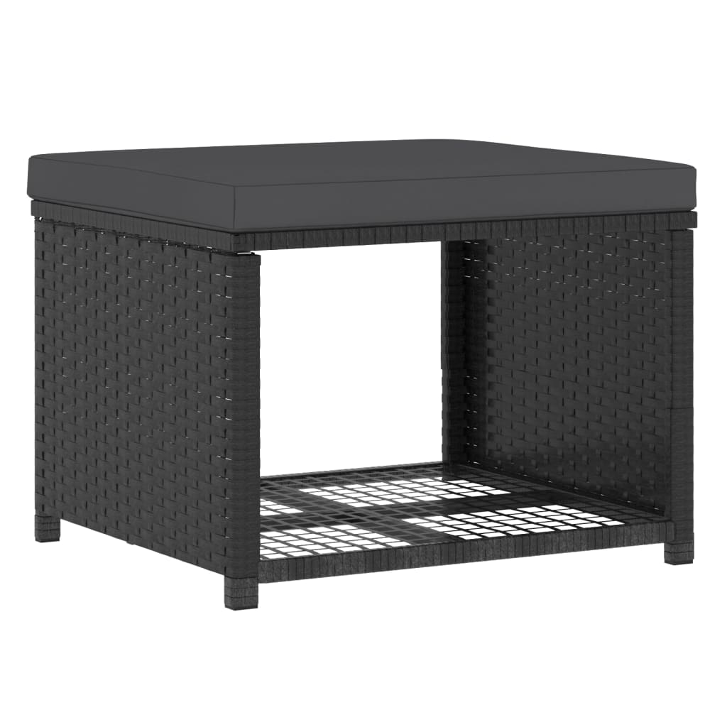 Set Divani da Giardino 4 pz in Polyrattan Nero - homemem39