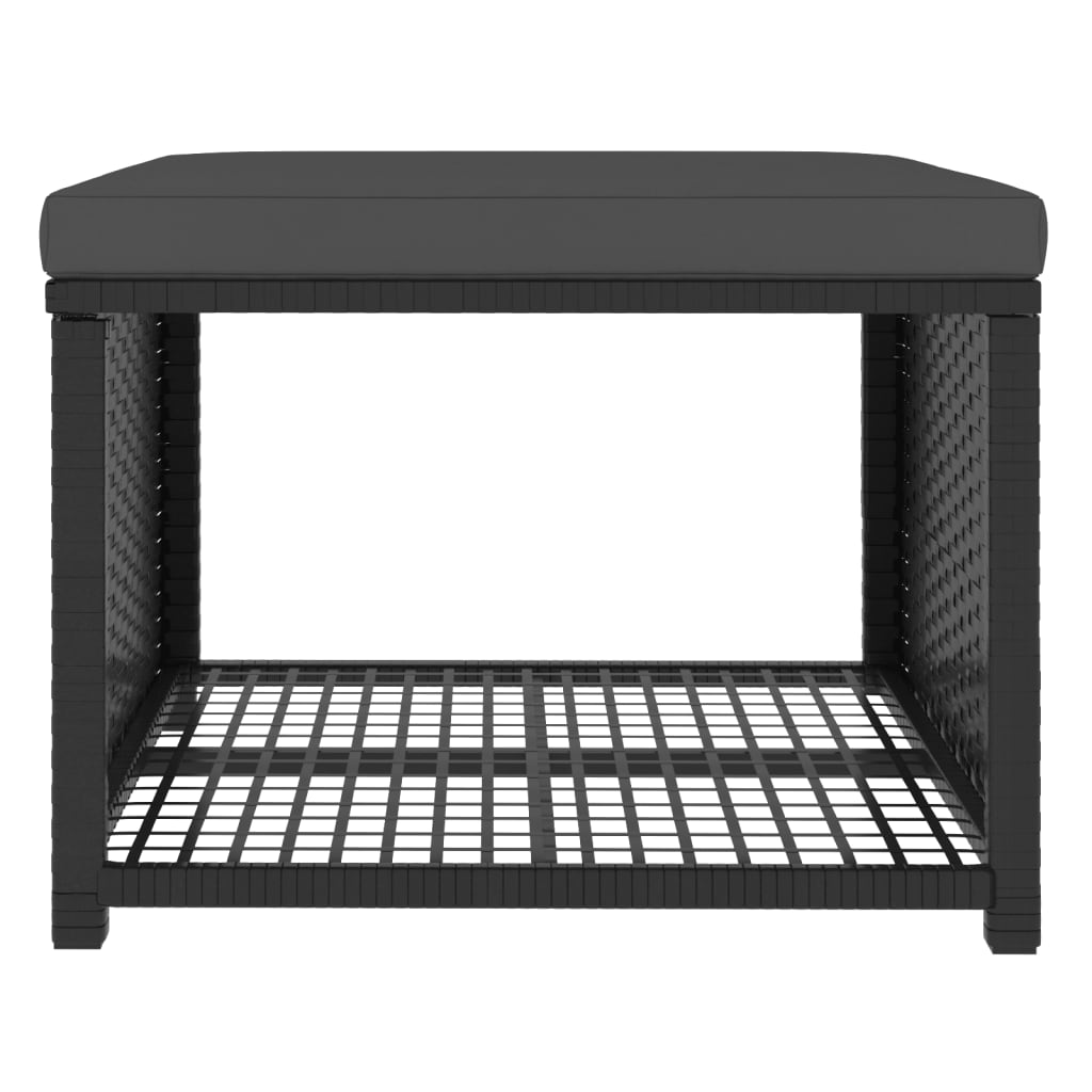 Set Divani da Giardino 4 pz in Polyrattan Nero - homemem39