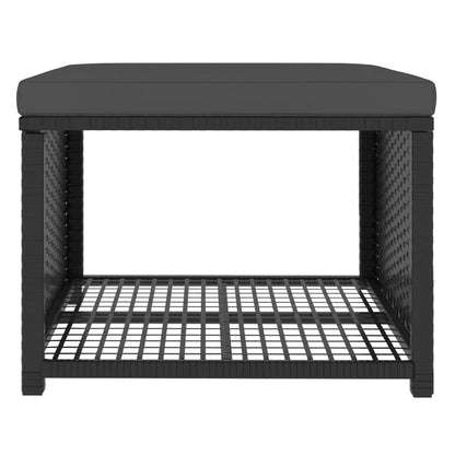 Set Divani da Giardino 4 pz in Polyrattan Nero - homemem39