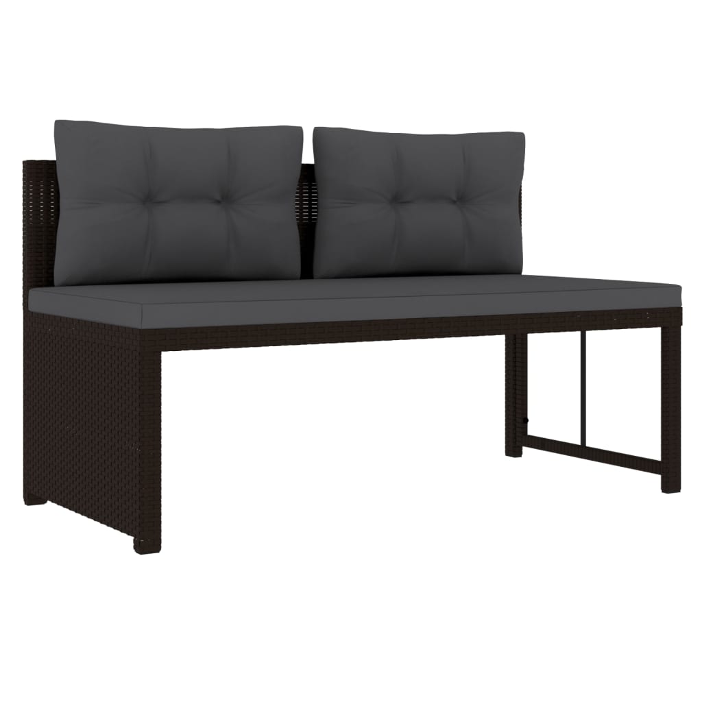 Set Divani da Giardino 4 pz in Polyrattan Marrone - homemem39